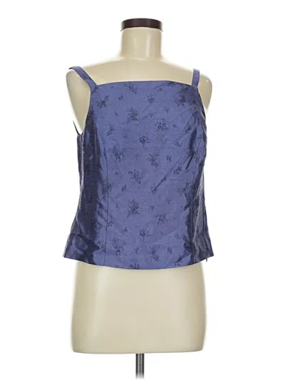 Pre-owned Kasper A.s.l. Sleeveless Blouse In Blue