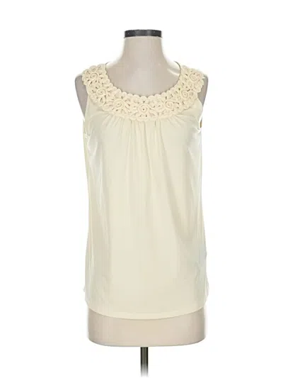 Pre-owned Kasper A.s.l. Sleeveless Blouse In White