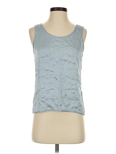 Pre-owned Kasper A.s.l. Sleeveless Top Blue Scoop Neck Tops