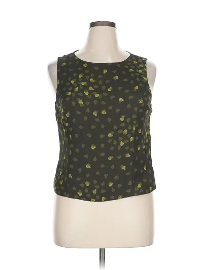 Pre-owned Kasper A.s.l. Tank Top Green Strapless Neckline Tops