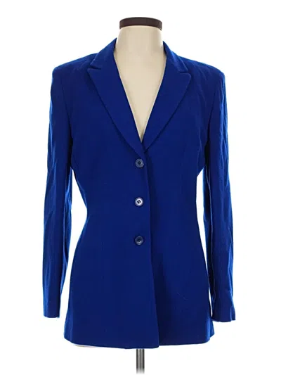 Pre-owned Kasper A.s.l. Wool Blazer Jacket In Blue