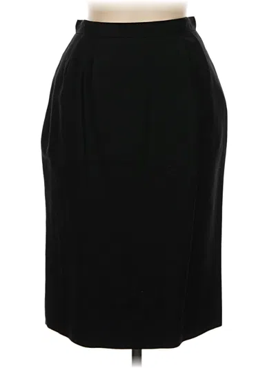 Pre-owned Kasper A.s.l. Wool Skirt In Black