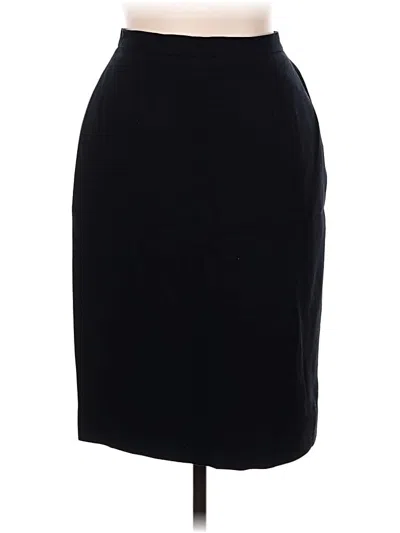 Pre-owned Kasper A.s.l. Wool Skirt In Black