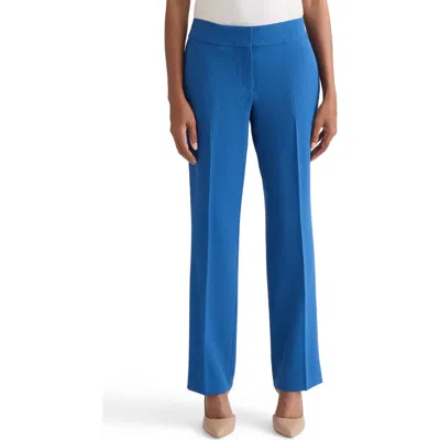 Kasper Ava Stretch Crepe Straight Leg Pants In Blue