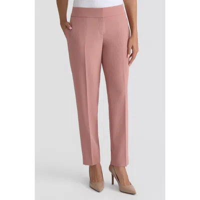 Kasper Ava Stretch Crepe Straight Leg Pants In Pink