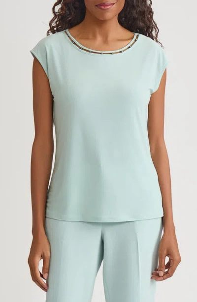 KASPER KASPER BEADED NECK TOP