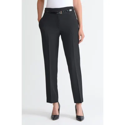 Kasper Belted Slim Fit Pants In Multi