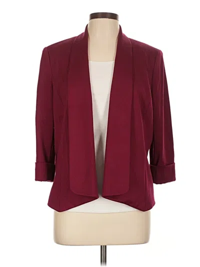 Pre-owned Kasper Blazer Jacket In Burgundy