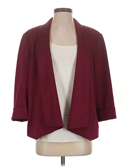 Pre-owned Kasper Blazer Jacket In Burgundy