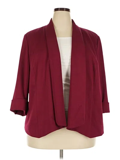Pre-owned Kasper Blazer Jacket In Burgundy