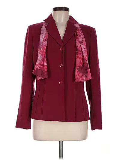 Pre-owned Kasper Blazer Jacket In Burgundy