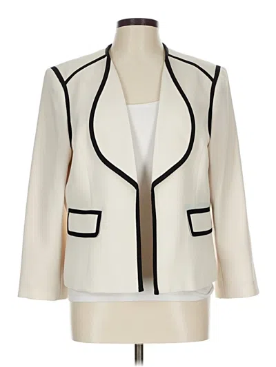 Pre-owned Kasper Blazer Jacket In White
