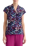 Kasper Block Print Knit Top In Multi
