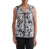Kasper Block Print Sleeveless Top In Multi
