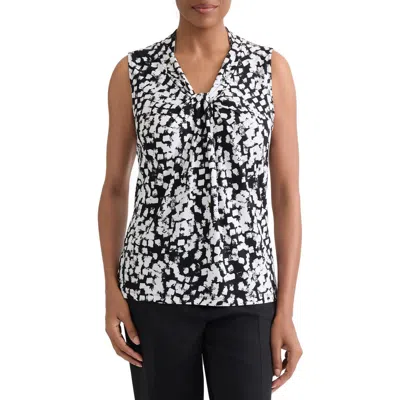 Kasper Block Print Sleeveless Top In Multi
