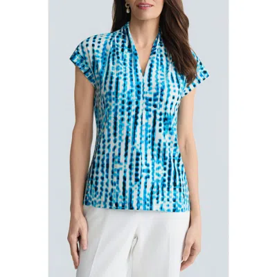 Kasper Blurred Line Top In Blue