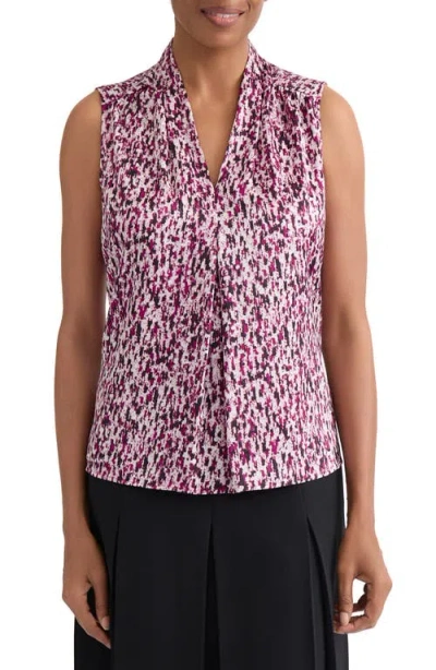 Kasper Blurred Print Sleeveless Top In Multi