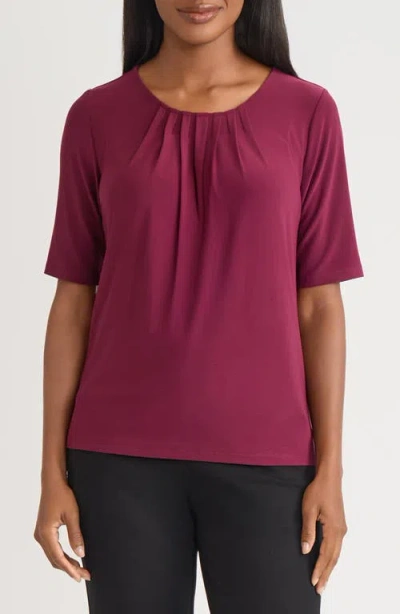Kasper Box Pleat Top In Red