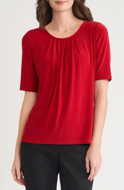 Kasper Box Pleat Top In Red