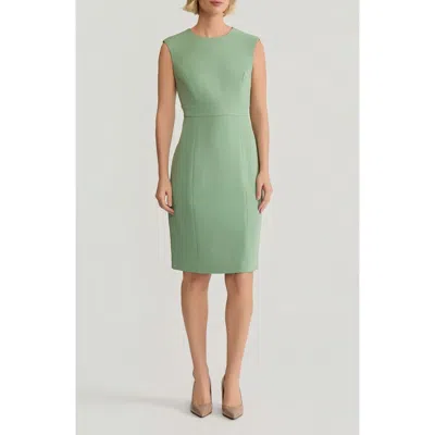 Kasper Cap Sleeve Sheath Dress In Green