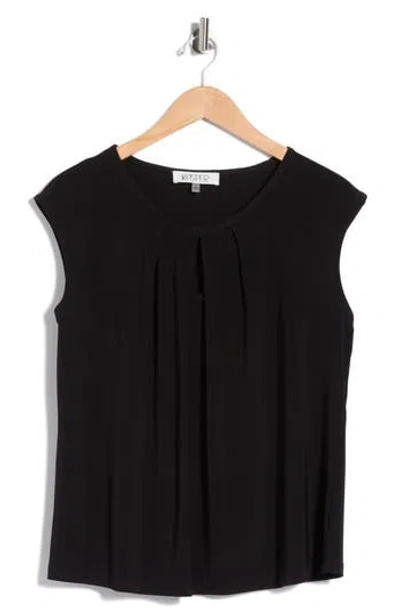 Kasper Cap Sleeve Top In Black