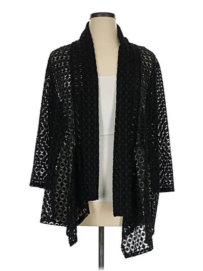 Pre-owned Kasper Cardigan Sweater In Black