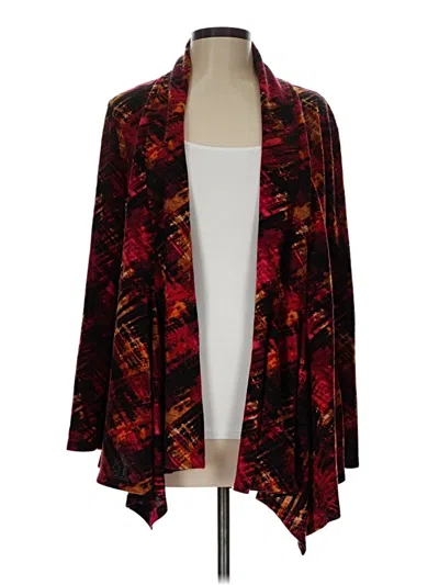 Pre-owned Kasper Cardigan Sweater In Burgundy