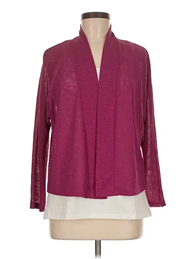 Pre-owned Kasper Cardigan Sweater In Burgundy