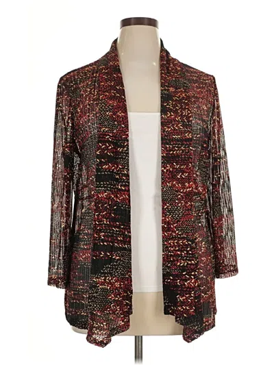 Pre-owned Kasper Cardigan Sweater In Burgundy