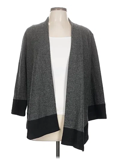 Pre-owned Kasper Cardigan Sweater In Gray