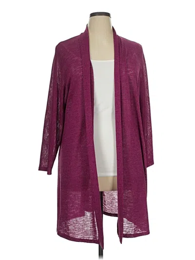 Pre-owned Kasper Cardigan Sweater In Purple