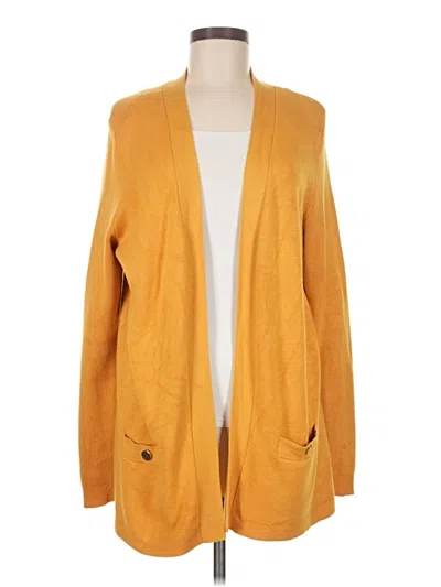 Pre-owned Kasper Cardigan Sweater In Yellow