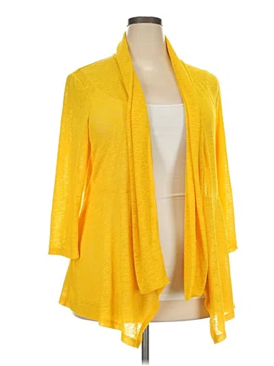 Pre-owned Kasper Cardigan Sweater In Yellow