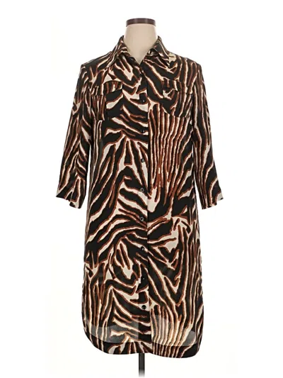 Pre-owned Kasper Casual Dress In Brown