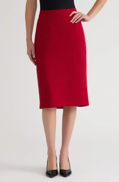 Kasper Classic Below Knee Length Skirt In Red