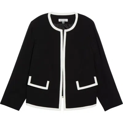 Kasper Colorblock Open Front Jacket In Blue