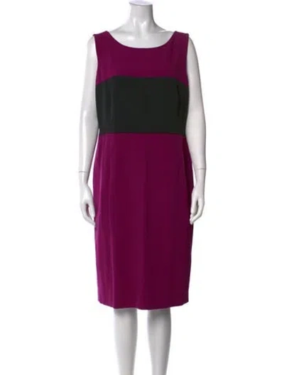 Pre-owned Kasper Colorblock Pattern Knee-length Dress W/ Tags In Purple
