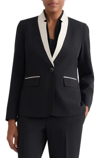 Kasper Colorblock Stretch Crepe Jacket In Blue