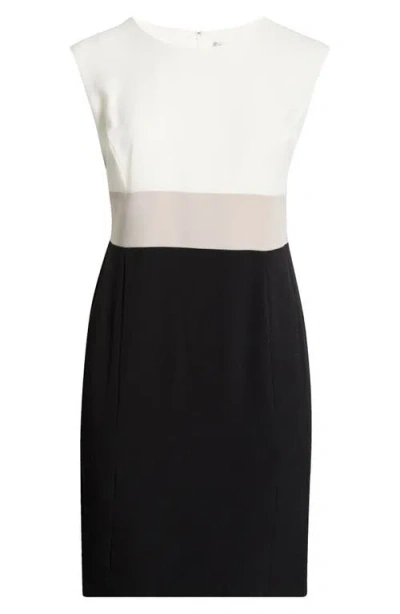 Kasper Colorblock Stretch Sheath Dress In Multi