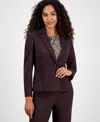 Kasper Compression One-button Long-sleeve Jacket, Regular & Petite In Brown
