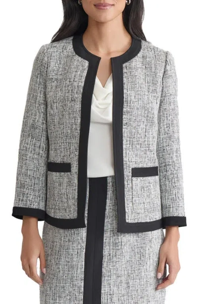 Kasper Contrast Trim Tweed Jacket