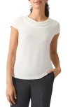 Kasper Cowl-neck Short-sleeve Top In Vanilla Ice