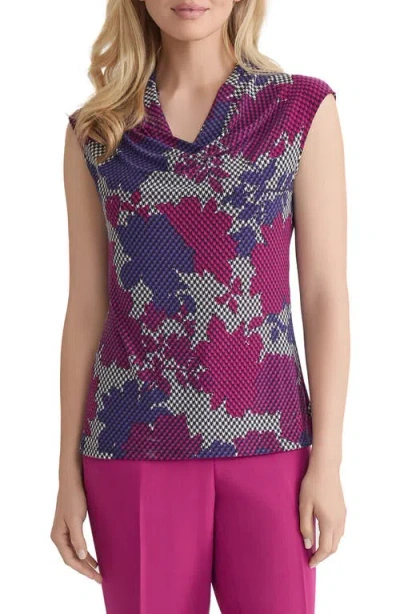 Kasper Cowl Neck Cap Sleeve Top