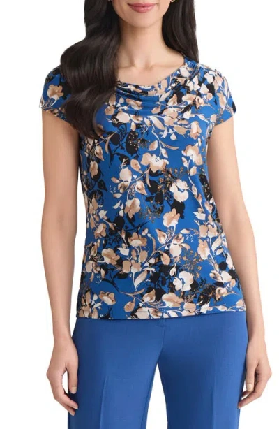 KASPER KASPER COWL NECK CAP SLEEVE TOP