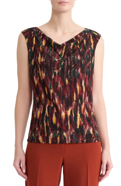Kasper Cowl Neck Sleeveless Top In Brown