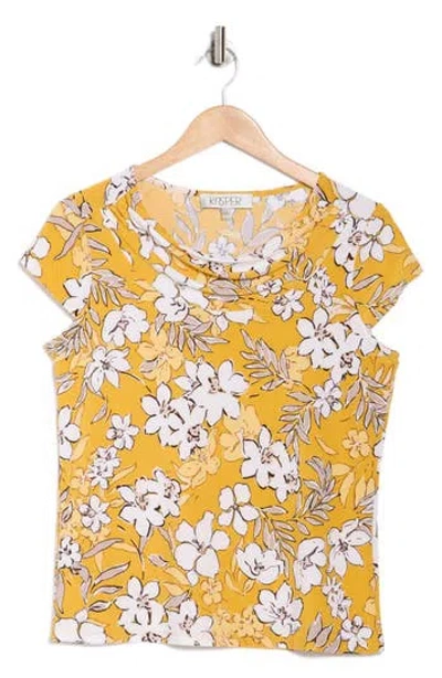 Kasper Cowl Neck Top In Yellow