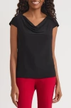 Kasper Cowl Neck Top In Black