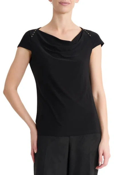 Kasper Cowl Neck Top In Black