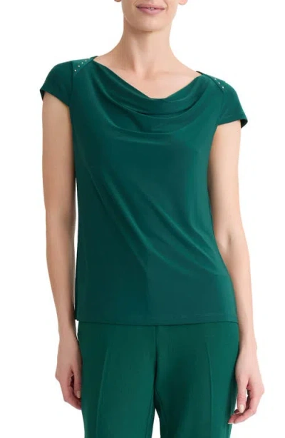 Kasper Cowl Neck Top In Green