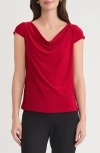 Kasper Cowl Neck Top In Red